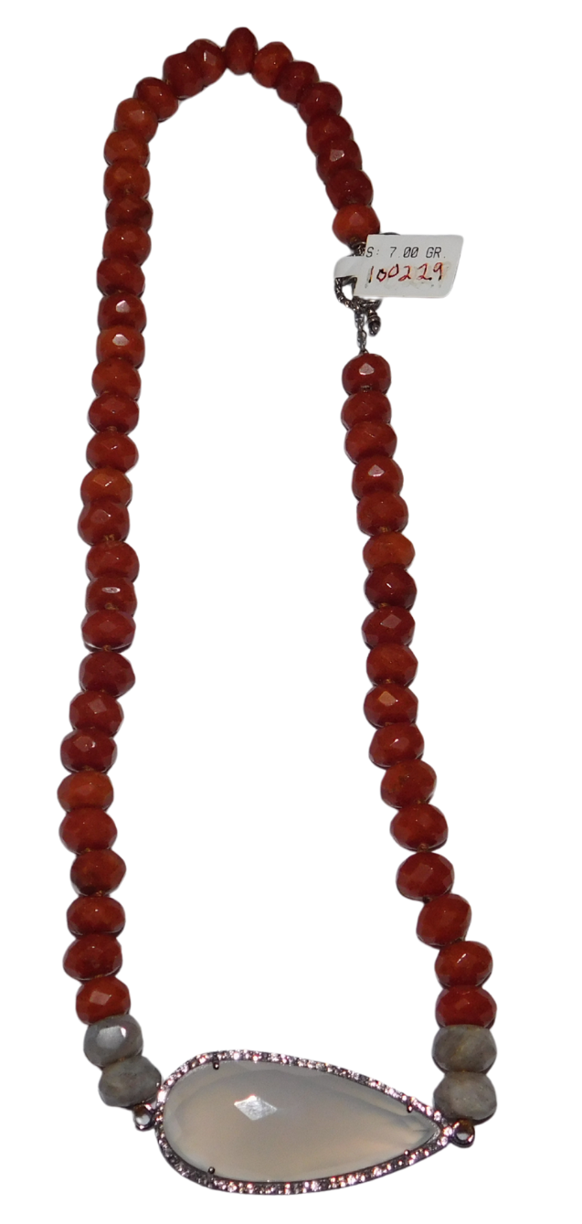 Carnelian and Chalcedony Necklace