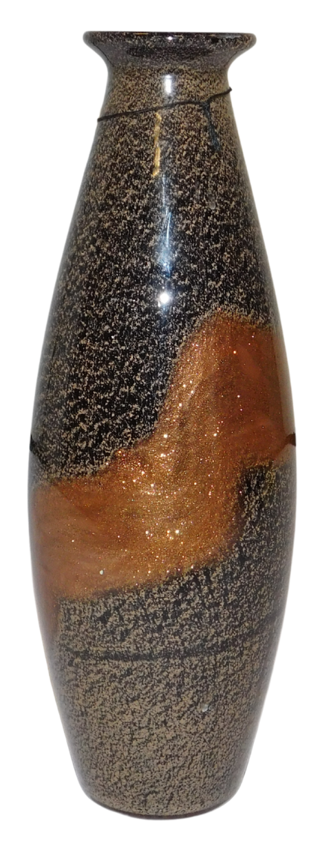 Glass Vase w/ Copper Inclusions