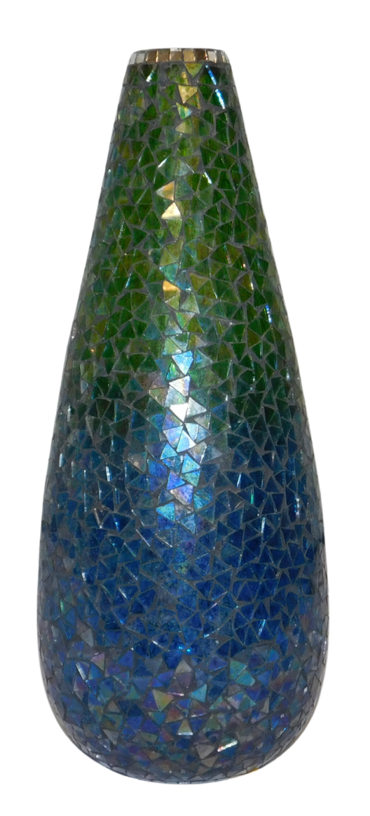 Green Mosaic Glass Vase