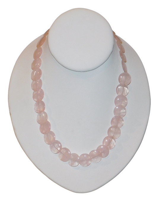 Rose Quartz Disc Necklace