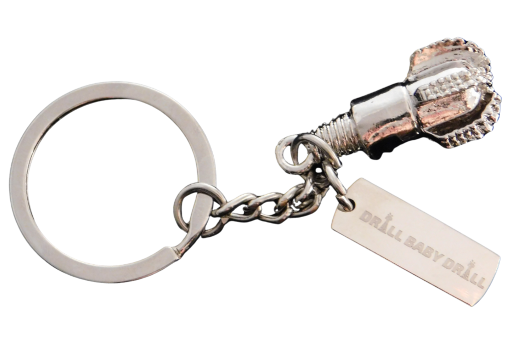 SILVER DRILL BIT KEYCHAIN