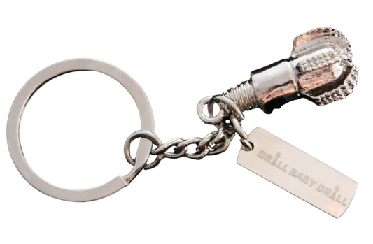 Silver Drill Bit Keychain