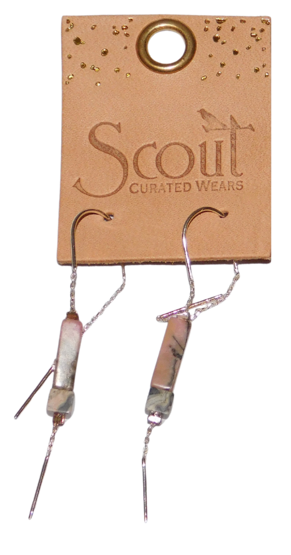 Stone Rectangle Earrings