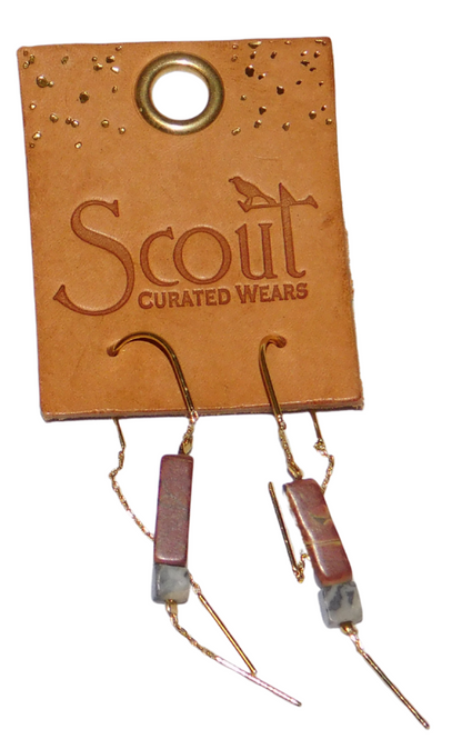 Stone Rectangle Earrings