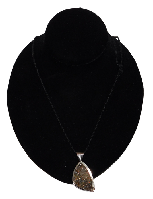 Rainbow Pyrite Druzy Necklace